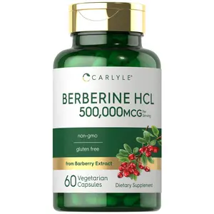Carlyle Berberine HCL Supplement | 500,000mcg | 60 Capsules | Vegetarian, Non-GMO, Gluten Free Carlyle Berberine HCL Supplement | 500,000mcg | 60 Capsules | Vegetarian, Non-GMO, Gluten Free