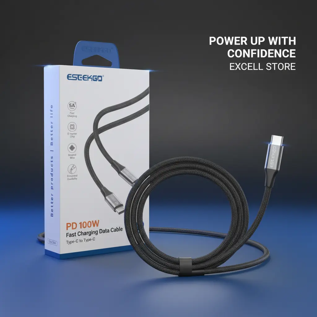 ESEEKGO ES-C200 Type-C To Type-C 100W Fast Charging Cable 2M