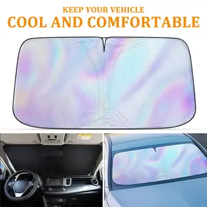 Car Windshield Sun Shade, Foldable UV Ray Reflector Sunshade, Automotive Front Window Sun Shield Protector, Keep Vehicle Cool, Fits Most Cars SUV Trucks Vans, 55" & 57" Available