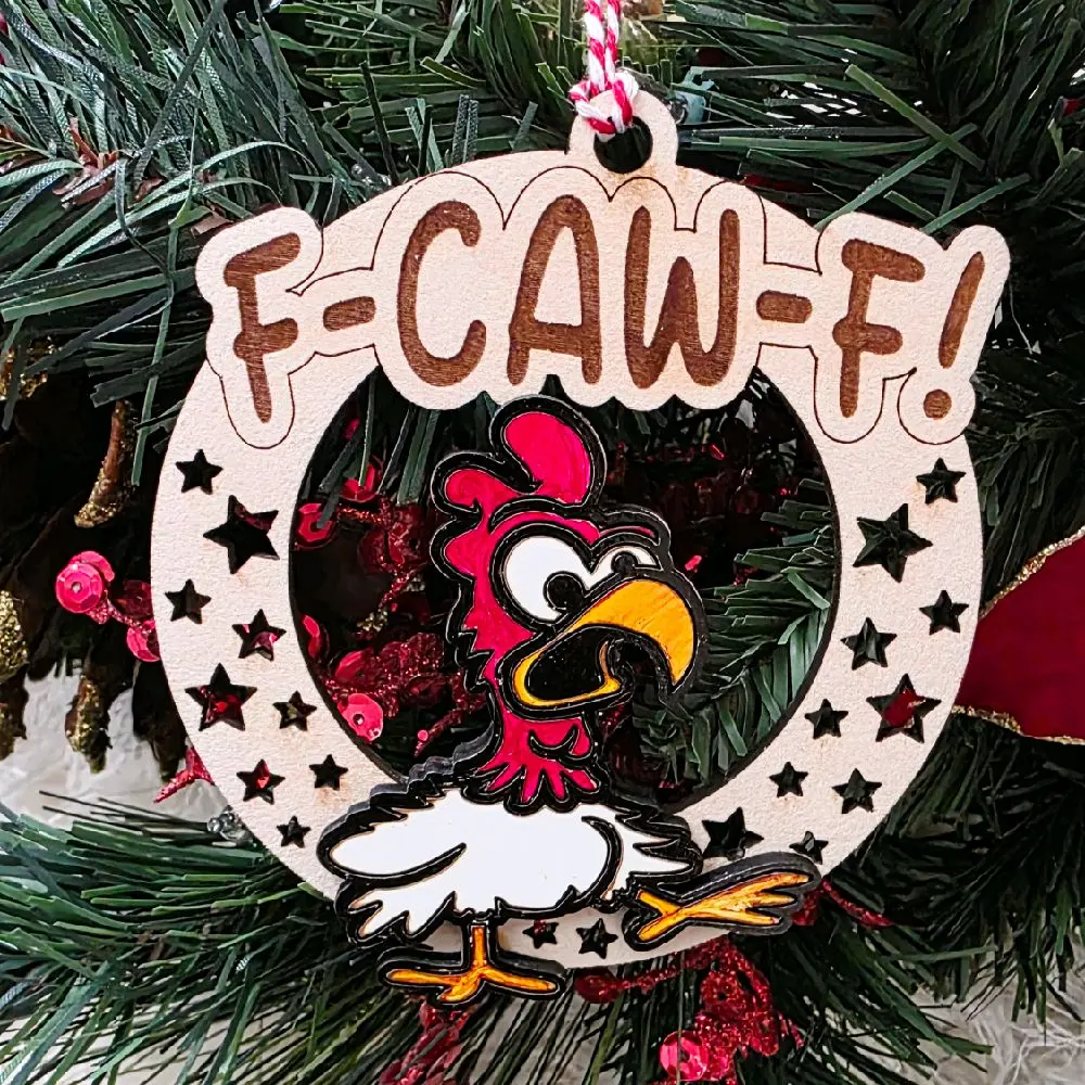 F-Caw-F Christmas ornament | Funny Christmas Tree Decor | Amazing gifts for friends, family, co-workers | White elephant gift | Secret Santa Decoration