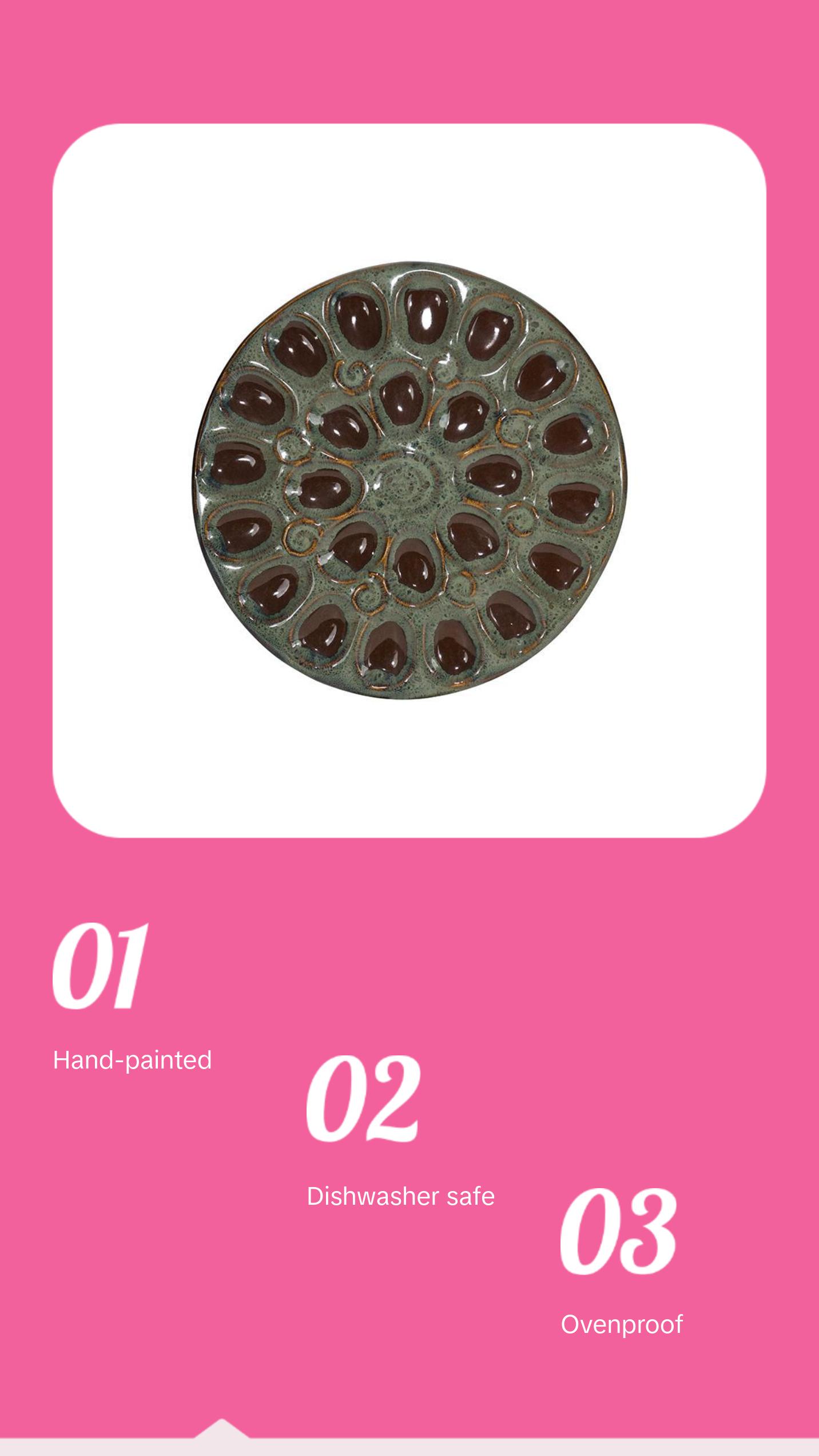 Handmade Ceramic Deviled Egg Tray