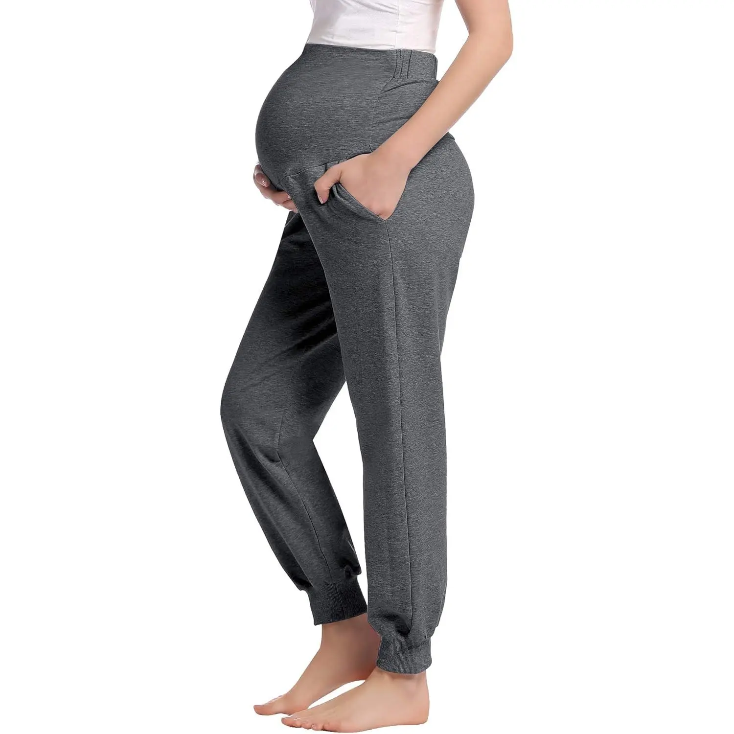 Womens Maternity/Pregnancy Jogger Pants Over The Belly Sweatpants