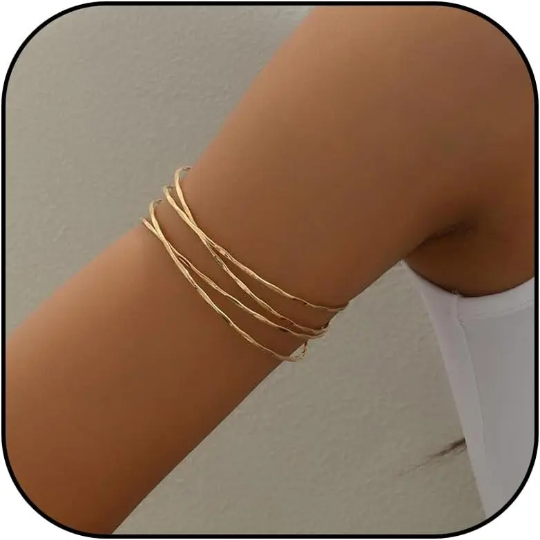 Upper Arm Cuff for Women Minimalist  Armband  Boho Accessory for Summer Beach Party Concert Vacation Bangle Chic Statement  Ornament Festive Present