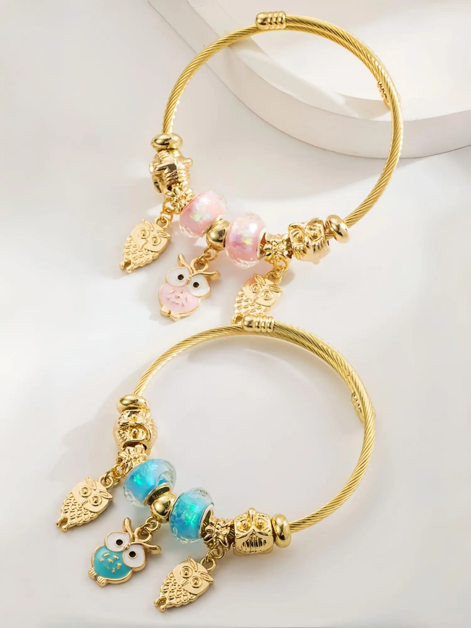 Cute Owl Design Bangle Bracelet, Fashionable Jewelry for Women & Girls, Trendy All-match & Exquisite Jewelry for Birthday Gift