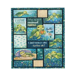Sea Turtle Blanket Gifts for Women Men Kids Boys Girls Ocean Animal Turtle Lovers Bedroom Living Room Decor Soft Plush Cozy Bed Couch Fleece Throw Blanket