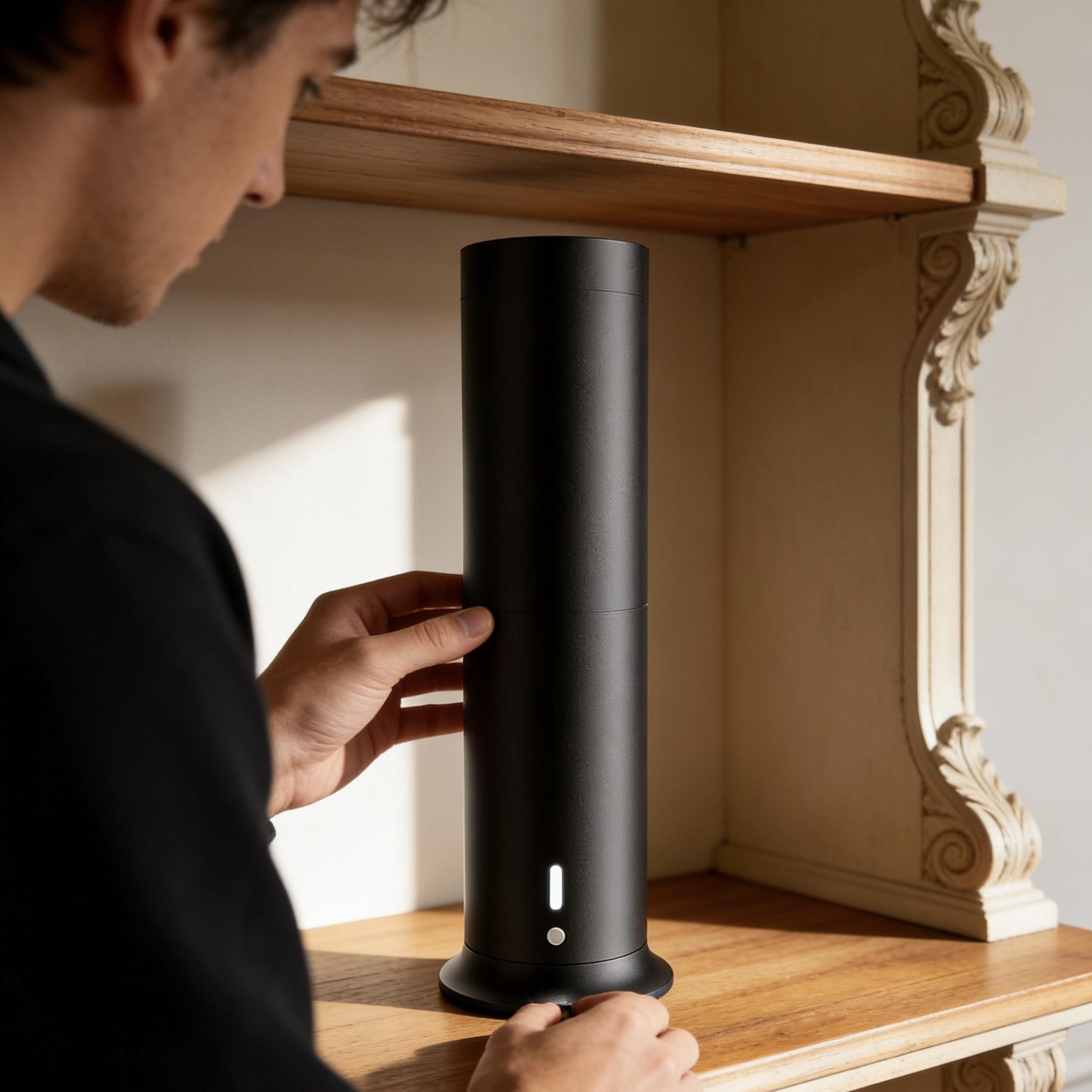 Scentiment Tall Air 2: La Jument Lighthouse Edition – The Tallest, Sleekest Waterless Smart Diffuser for Large Rooms (Covers 800 SqFt, Wi-Fi, Rechargeable, 3 Hotel Oils)