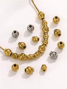 10 Piece Stainless Steel Lantern Arc Beads DIY Handmade Accessories, High-Quality Craft Supplies for Creative Projects & Decorations