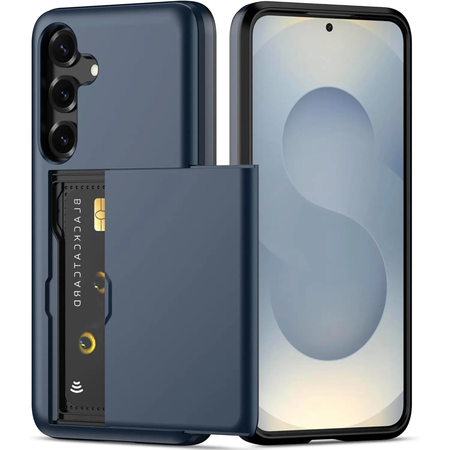 for Samsung Galaxy S26 Ultra S25 FE S25 Ultra S26 Plus S24 S23 S22 S21 Cellphone Case, Smartphone Casing with Card Holder Dual Layer Heavy Duty Protective Case Hidden Card Slot Slim Wallet Cover Lightweight Shockproof Cover Protection