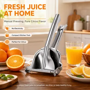 Manual Hand Juicer Squeezer - Portable, Multifunctional, Sturdy Food-Grade Kitchen Gadget with Quiet Operation, Detachable Head for Easy Pressing & Cleaning