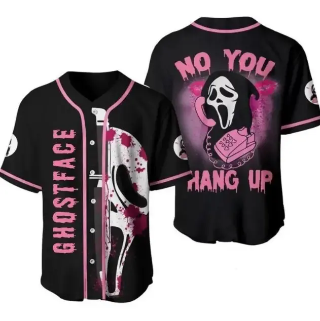 Ghostface Inspired Baseball Jersey Funny Horror Shirt Outfit
