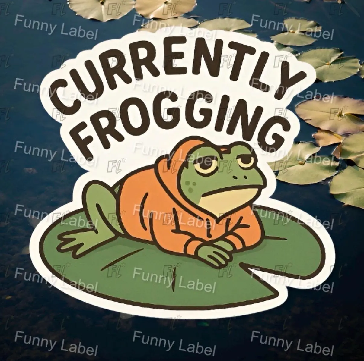 Funny Frogging Adhesive Sticker - Knitting and Crochet Pun, Rip It Ribbit, Cute Frog in Hoodie Decorative Sticker - Fiber Arts Gift for DIY Scrapbooking & Stamping, Adhesive Stickers Stickers, Decorative Sticker Stickers