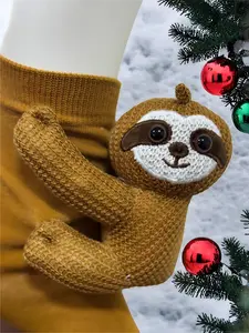 3D Knitted Hugging Sloth Animal Socks, Cute Funny Soft Floor Socks, Perfect Party Gift, All Seasons Slim-Fitting Design