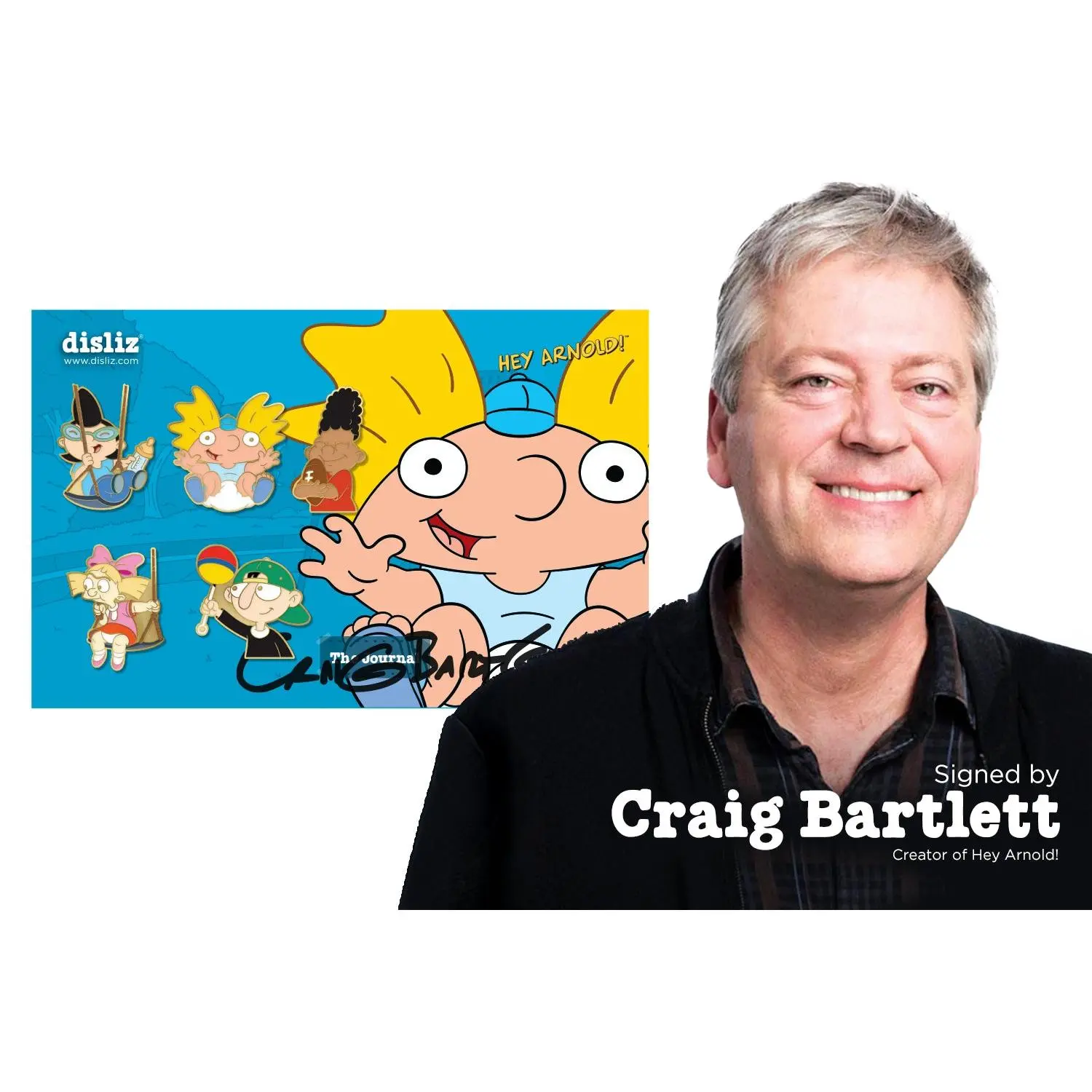 Hey Arnold! The Journal Guaranteed Signed Pin Set | Blind Box Signed by Craig Bartlett