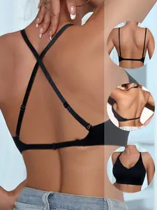 Women's Multiway  Wireless Bra, Adjustable Strap Criss Cross Backless Bra, Breathable Comfortable Lingerie for All Seasons