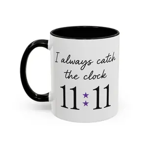 11:11 Coffee Mug - Inspirational Gift, Unique Ceramic Mug, Timekeeper Mug, Novelty Coffee Cup, Spiritual Awakening, Motivational Mug