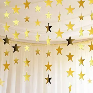 Patelai Glitter Star Garland Banner, 130 Feet, Graduation Decor, Party Birthday Classroom Wedding Supplies, Party Decorations Banners, Twinkle Backdrop, Party Background Decoration