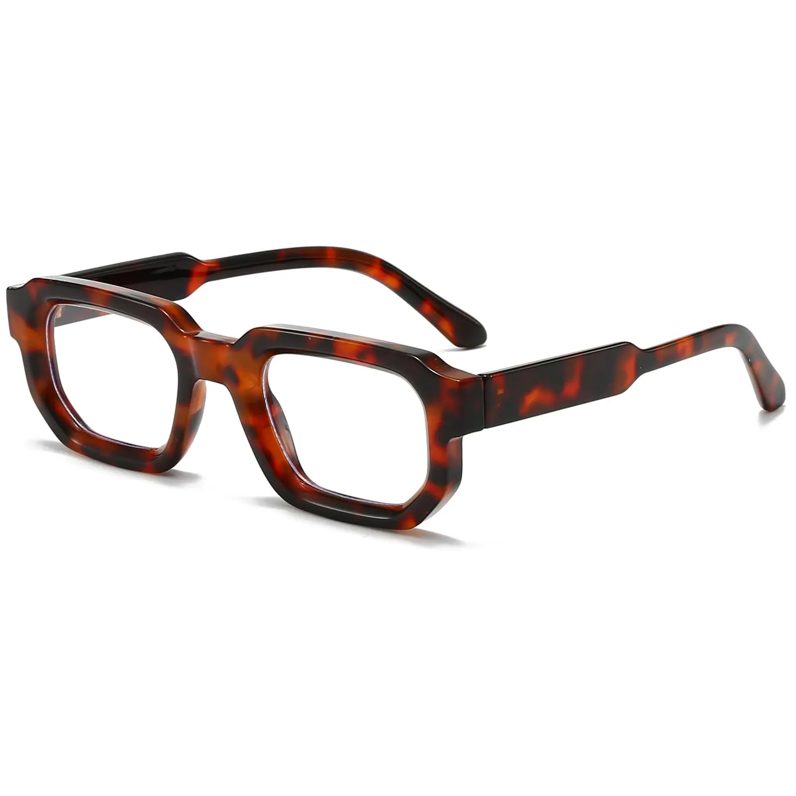 Square Thick Frame Glasses For Women Men Retro Rectangle Blue Light Small Chunky Eyeglasses
