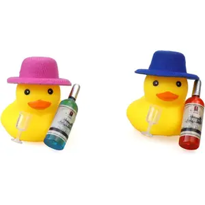 2 Pack Rubber Duck  Ornament  Club Rubber Duck with Hat  Yellow Duck  Dashboard Decorations Novelty  Accessory