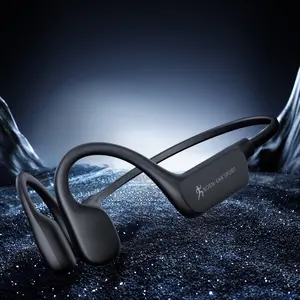 Bone conduction headphones with 15 hours of playback time, bone conduction earbuds, waterproof wireless earphones with ear hooks, sports headphones with a microphone, suitable for running, cycling, and fitness