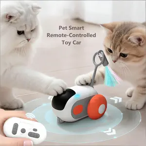 PetSmart Cat & Dog Toy Car with Smart Obstacle Avoidance Auto Mode Durable ABS Soft Silicone Interactive Remote-Controlled Toy for Non Stop Fun