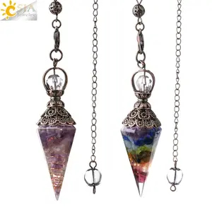 Chakra Healing Crystals Pendulum for Dowsing  Quartz Natural Stone Pendulums Antique Reiki Pendant