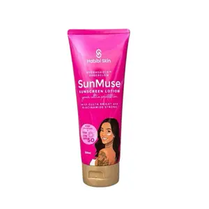 Habibi Skin SunMuse Hydrashield Sheerglow Sunscreen Lotion - SPF 50, 200ml | Deep Moisture with Glutathione & Niacinamide | UVA & UVB Protection