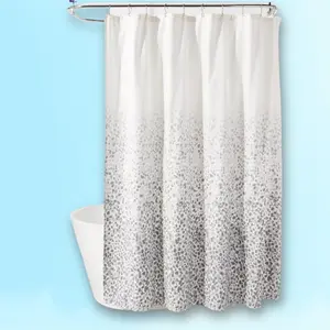 Leopard Glam Shower Curtain Ombre Gray - Fabric Curtain, Bathroom Decor, Threshold