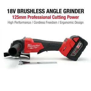 Milwaukee M18 Cordless Angle Grinder Set With 1 Battery 1 Charger A 125mm Disc Paddle Switch Tool M14 Thread garage use