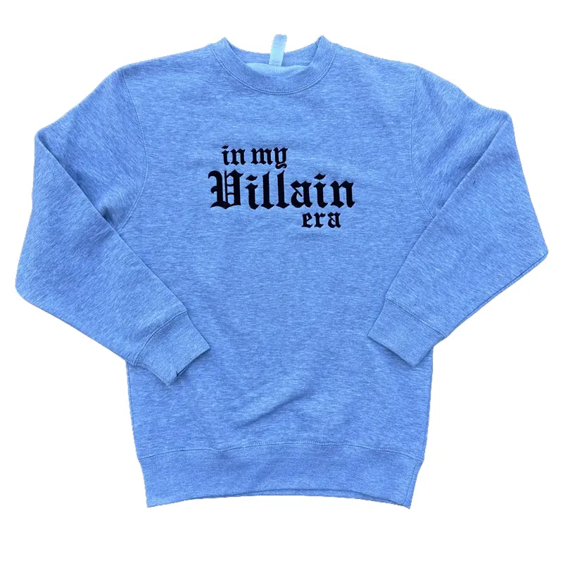 In My Villain Era Embroidered Crewneck Sweatshirt Streetwear Clothing Comfortable Cozy Menswear Trendy Book Fashion