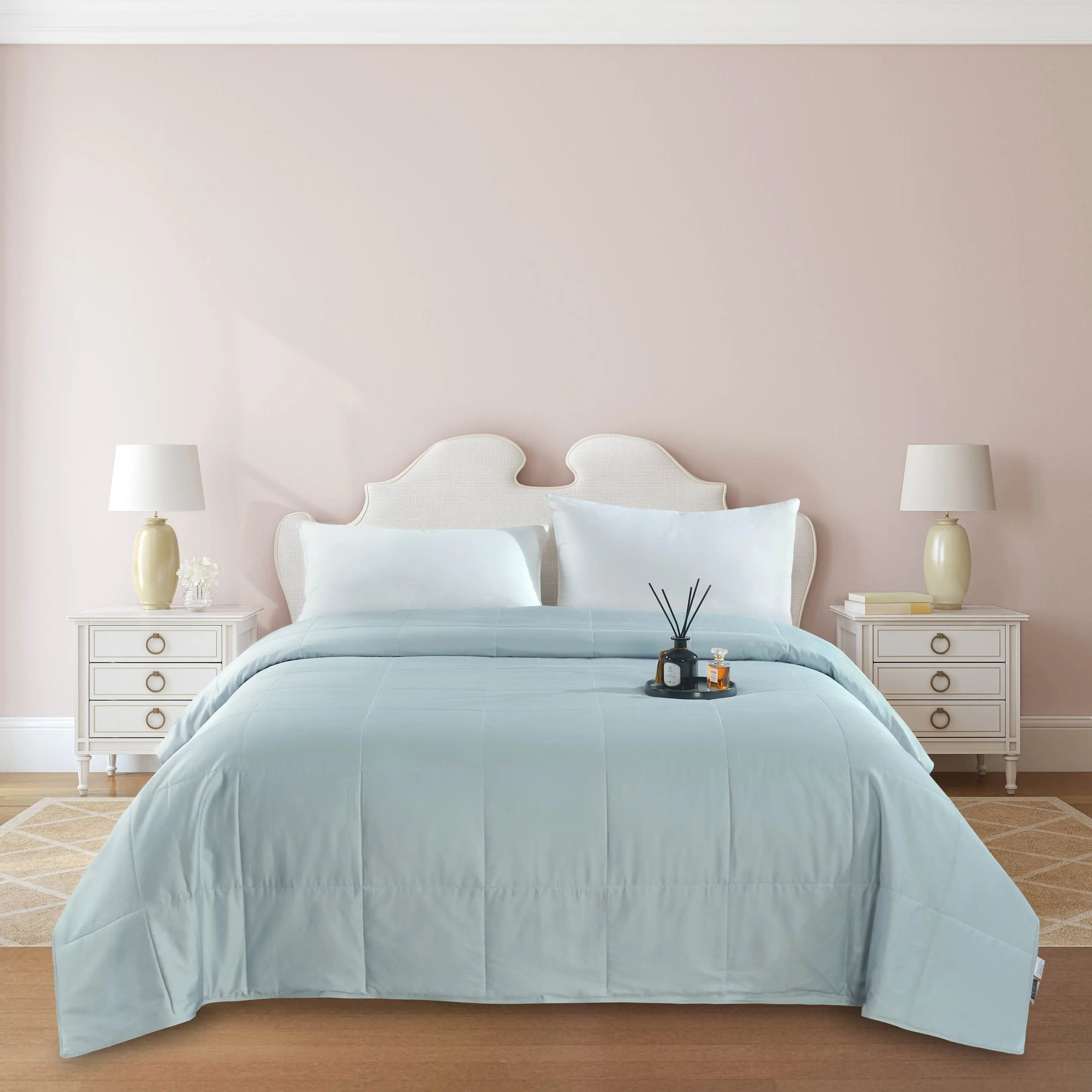 [Outlets] Summer, Machine Washable Silk Filled Blanket, Misty Blue