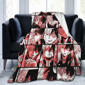 Soft Plush Throw Blanket My Hero Academia Todoroki Shoto Collage Fleece Blankets for Sofa Bed Travel 50"x40"