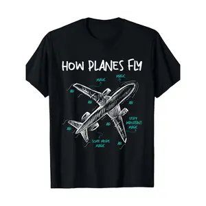 GGOR A Relaxed Fit T-Shirt for Men Featuring an Aviation Theme, Perfect for Aerospace Engineers.Ideal Gifts for Valentine'S Day, Christmas, And Father'S Day, As Well As Festive Holiday Outfits, Plus Size