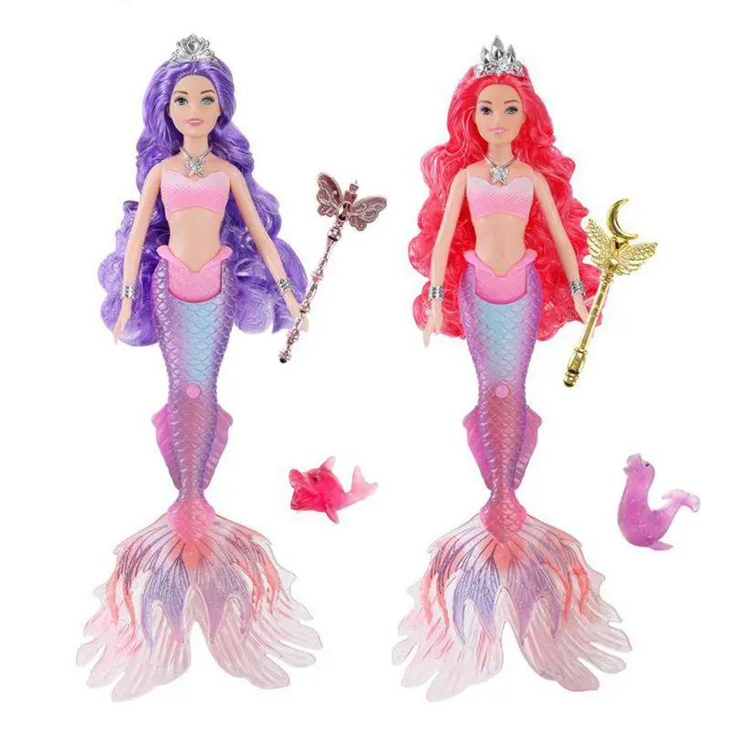 Mermaid Design Doll, Mermaid Doll with Accessories, Dress Up Dolls, Luminous Music Mermaid Toy, Birthday Gift for Girls