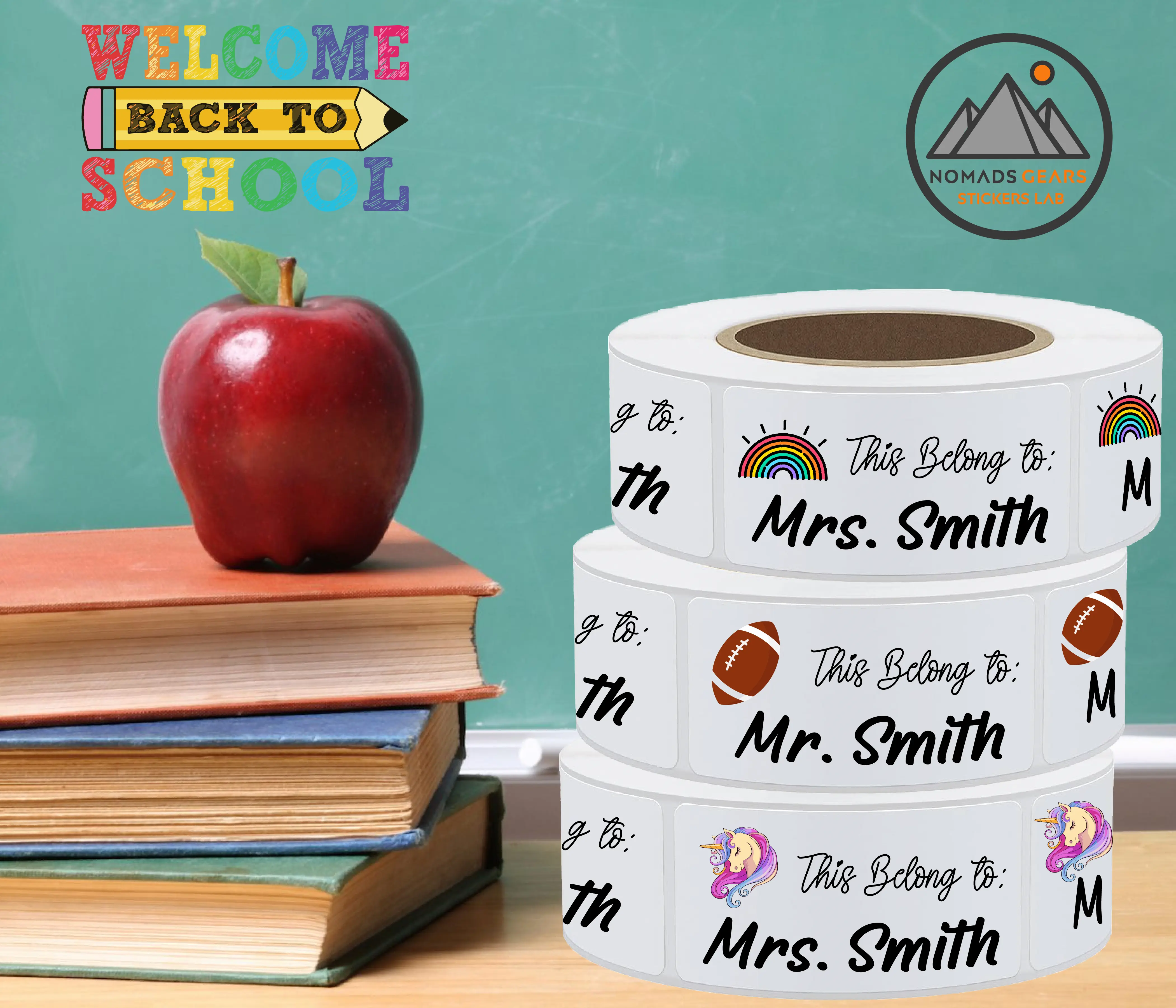 Durable Teacher and Book Labels - Waterproof 3" x 1.5", Clear and Easy to Read