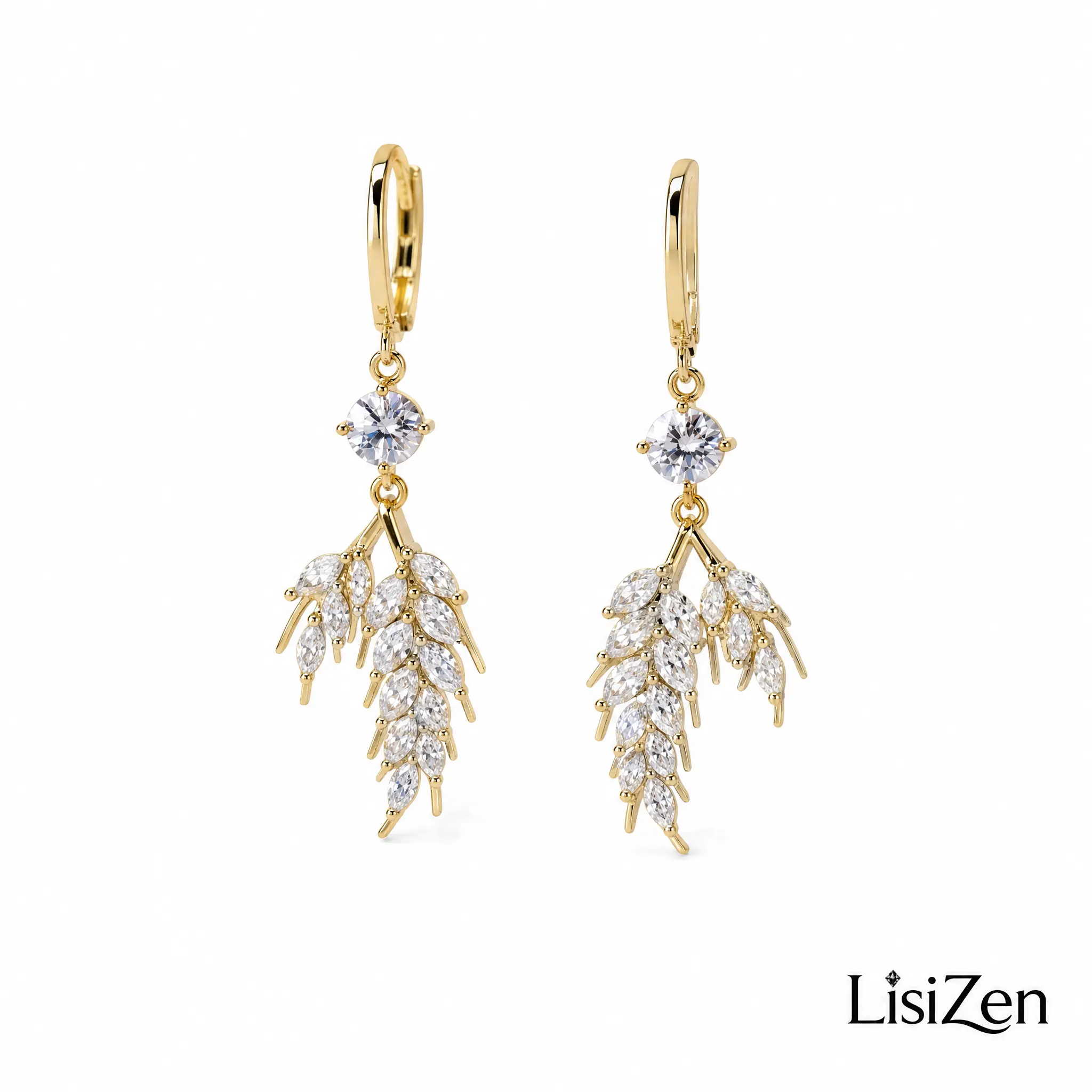 Chic Gold-Plated Tassel Hoop Earrings with Crystal Accents, Elegant Drop Statement Fashion Jewelry for Women, Glamour, Versatile, Statement Piece, Chic Design, Long Tassel, High Quality