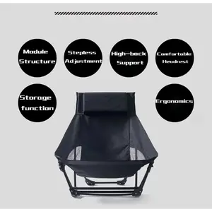 Outdoor Folding Chair,Camping Chair,Outdoor Folding Chairs For Adults,Outdoor Camping Aluminum Alloy Folding Leisure Chair Recliner High Back Portable Fishing Chair Recliner Rocking Chair, Beach, Picnic, Barbqeues, Sporting Events With Carry Bag