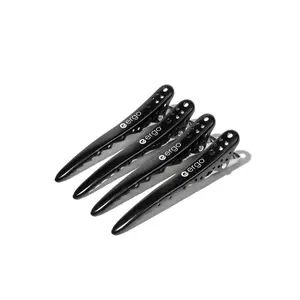 ERGO Pro Grip Hair Clips – 4 Pcs Pro Grip Clips for Hair Styling, Sectioning, Makeup | Strong Tension Clips for Women, Curls, Bangs, Salon Use