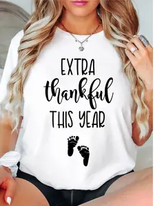 Extra Thankful This Year T-Shirt, Thanksgiving Pregnancy Shirt, Thanksgiving Maternity Tee, Christmas Pregnancy Announcement Tee, Fall Maternity Shirt.
