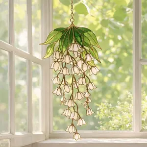 Lily of the Valley Suncatcher, Floral Acrylic Window Hanging, Stained Glass Style Sun Catcher, Botanical Home Decor, Elegant Flower Gift Idea