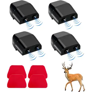4 Deer Whistles for Car, Auto Save a Deer Warning Device, Universal Deer Horn with Rubber Pads to Avoid Collision, Animal Alert Motorcycle Car Accessories (Black)
