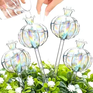 Glass Plant Watering Devices, Iridescent Self Watering Insert, Automatic Plant Watering Bulbs for Indoor and Outdoor Cactus Plants, Automatic Watering System