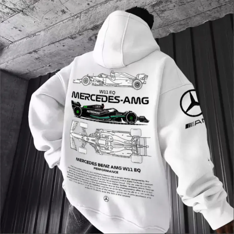 #Mercedess Benz AMG W11 GTR Racing Hoodie, Back Print 90s Car Shirt Menswear Top, Unisex Trending Tee, Sweatshirt