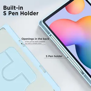 Case for Samsung for Galaxy Tab S6 Lite SM-P610 SM-P615 (10.4-Inch, 2020 / 2022 / 2024) with Pencil Holder, 360 Degree Rotation Protective Stand Cover Clear Back, Auto Wake/Sleep