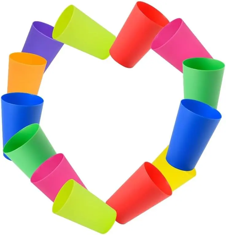 Reusable Open Cups in 8 Bright Colors 5.5oz PP Material Durable Safe Lightweight for Parties & Daily Use