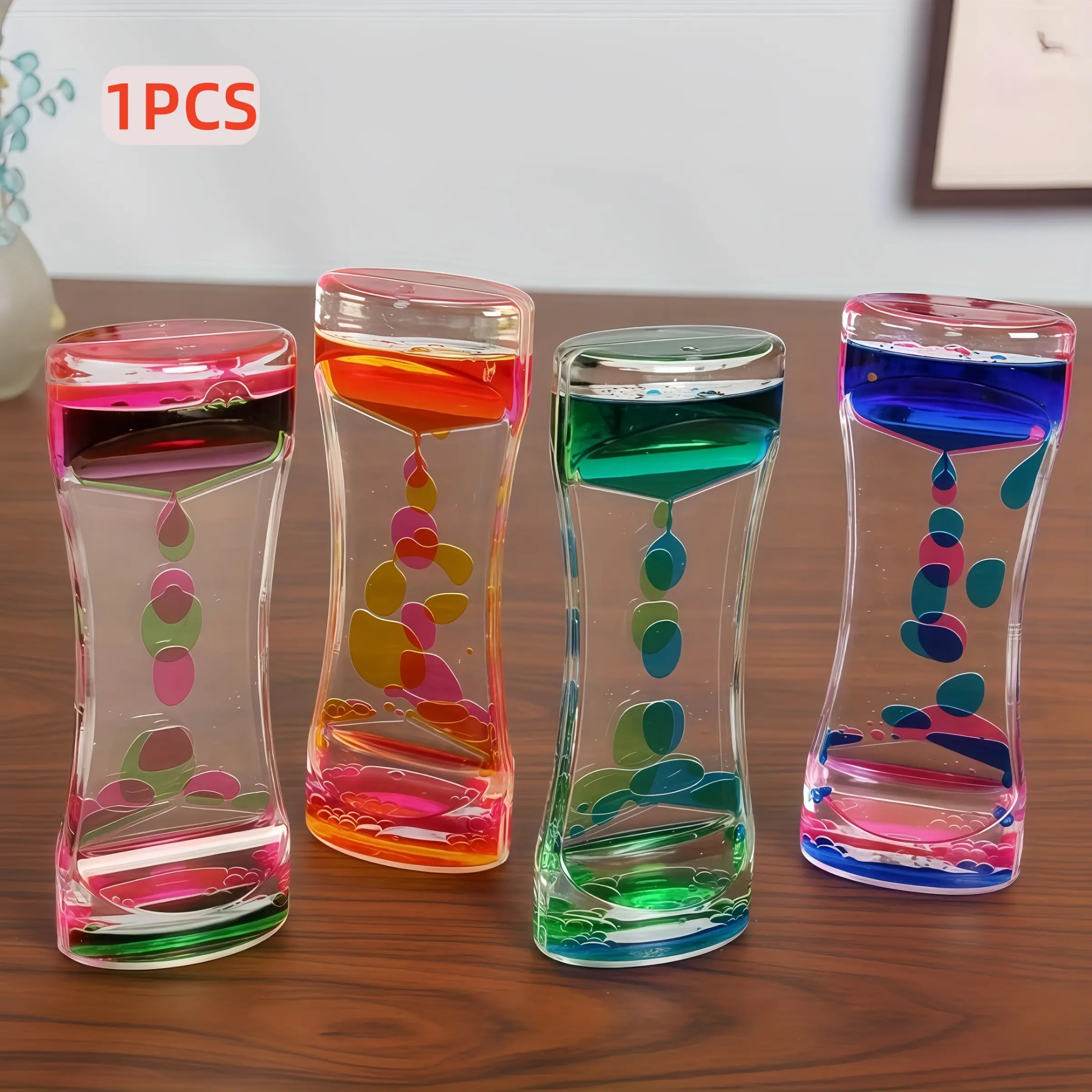 Dynamic Liquid Dual-Color Hourglass Timer, Stress Relief Acrylic Creative Gift Décor, Unique Desk Accessory for Relaxation, Stress Relief Gadgets, Stress Relief Decoration, Stress Relieving Accessory