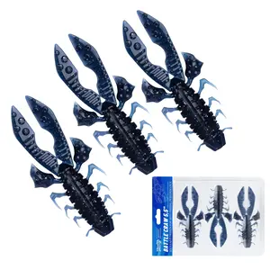 Trawlifty 5.5inch Big Battle 3pcs Blue Crawfish Lures Kit, Fishing Accessories, Durable Design, Ideal for Anglers, Enhance Your Catching Experience