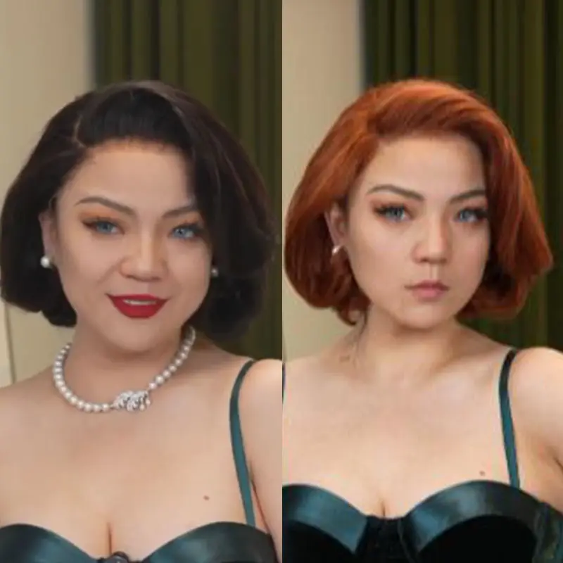 Natural Black+Champagne Reddish