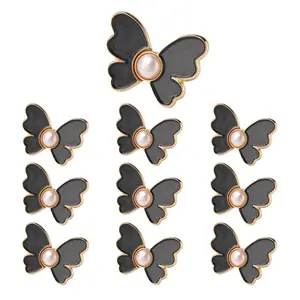 Adjustable Pearl Butterfly Metal Alloy Waist Adjuster Clips (30-Pack) - Non-Slip Tighteners for Loose Jeans & Baggy Waist, Unisex Home & Party Clothing Accessory
