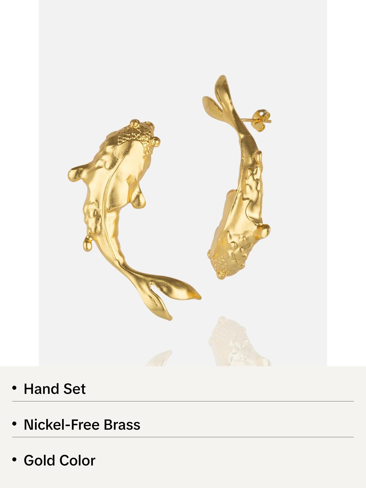 Gold Koi Fish Earrings