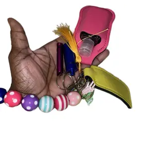 Over the Rainbow Keychain with Colorful Beads and Tassel Charm for Stylish Accessory